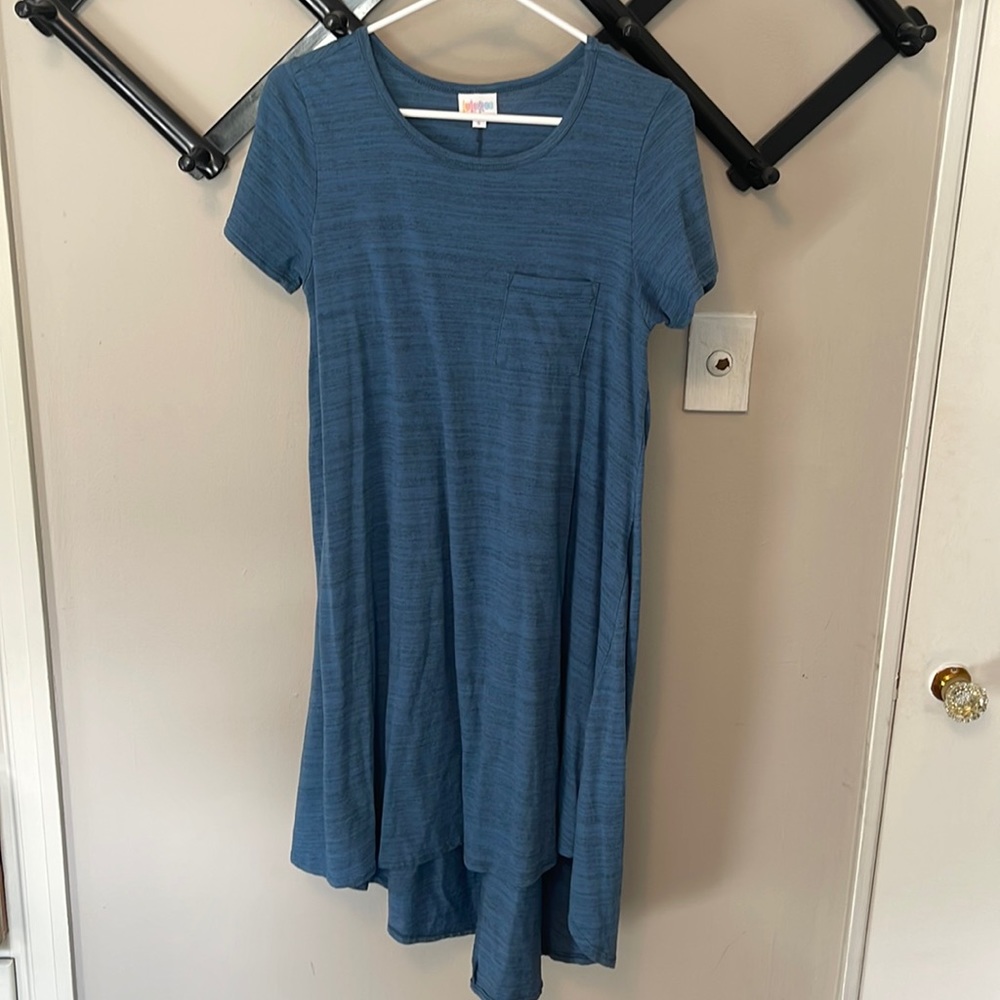 Heather blue Lularoe Carley dress - great condition